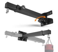 Adjustable Punch Bag Bracket Wall Mounted, 45-66cm Extendable Boxing Bag Stand, Heavy Duty Steel Punch Bag Hanger with 360° Swivel Hook, Foldable for Home Gym & Commercial Use, Holds Up to 400lbs