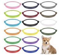 Adjustable Puppy Collars for Small Dogs & Newborn Puppies | Soft Nylon Kitten Collars with Safety Buckle | 32 Pcs Puppy Supplies for Litter | Colour-Coded Whelping Collars for Identification
