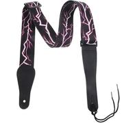 Adjustable Purple Guitar Strap for Electric Bass Guitar with Leather Ends, 107-168cm Length, 5cm Width