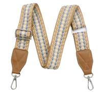 Adjustable Purse Strap with Brown Leather End - 1.5" Wide Handbags, Camera, Guitar, Phone & Crossbody Bag Replacement Shoulder Straps(Silver Hardware)