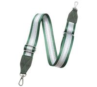 Adjustable Purse Strap with Green Leather End - 1.5" Wide Handbags, Camera, Guitar, Phone & Crossbody Bag Replacement Shoulder Straps(Silver Hardware)