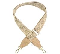 Adjustable Purse Strap with Khaki Leather End - 1.5" Wide Handbags, Camera, Guitar, Phone & Crossbody Bag Replacement Shoulder Straps(Silver Hardware)
