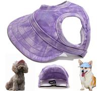 Adjustable Pvc Dog Sun Hat, Personalized Outdoor Sun Protection Hood for Dogs, With Ear Holes, Suitable for All Dogs (cloud purple,Small)