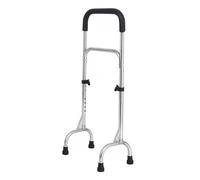 Adjustable Quad Cane Walking Stick, 4 Leg Wide Base Stable Lightweight Stainless Steel Cane for Elderly, Mobility Aid with Comfortable Grip