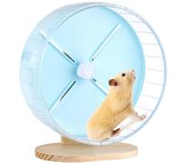 Adjustable Quiet Spinner with Wooden Base, Hamster Running Silent Wheel with Stand, 10.2 in, Exercise Wheel for Sugar Gliders, Guinea Pigs, Gerbils, Chinchilla