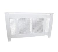 Adjustable Radiator Cover White MDF 1400mm-1920mm Trellis Grill Cabinet Shelf