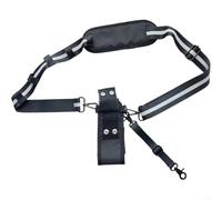 Adjustable Radio Strap with Reflective Strips Anti Sway Metal Buckles for Two Way Radio Holder Security Officer Duty Accessory Black Nylon