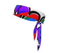 Adjustable Rainbow Colored Gay Pride Hearts Sports Print Headbands For Women Men Knotted Headbands Elastic Non-Slip Fashion Hair Bands