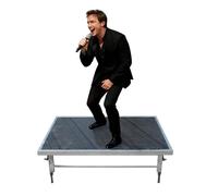 Adjustable Raised Platform with Foldable Legs, Portable Stage Module for Concerts, Telescoping Stand for Guitar Tech or Camera Deck