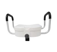 Adjustable Raised Toilet seat with Padded arms for Seniors and Disabled Individuals, Secure Fixed Lock Design, Comfortable Grip, Wide Application, Round and Elongated Options