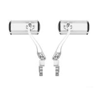 Adjustable Rearview Mirrors 2 Pack for Bicycle Handlebar with Wide Angle HD View Providing Enhanced Rear Visibility (Silver)