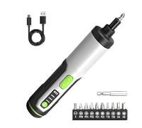 Adjustable Rechargeable Screwdriver Set Contains 10 Standard Bits Extension Component for Craft Projects Furniture Assembly Tool
