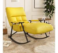 Adjustable Recliner Chair with 6 Height Settings - Comfortable Rocking Armchair Easy to Clean - Sturdy Metal Frame for Living Room & Bedroom Use