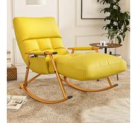 Adjustable Recliner Chair with 6 Height Settings - Comfortable Rocking Design Easy to Clean Metal Frame - Ideal for Living Room & Bedroom Relaxation