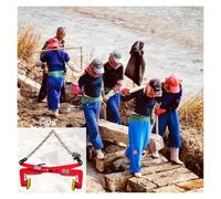 Adjustable Red Granite & Marble Lifting Clamps - Non-Slip Rubber Chuck Scissor Lifter Tool for Factories, Mines, Highways & Bridges (Small Opening 11.8-20.1 in)