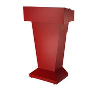 Adjustable Red Lectern Podium Stand, Multi-Function Reception Desk & Church Pulpit with Iron Base, Ideal for Modern Classrooms & Music Events