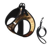 Adjustable Reflective Dog Harness Vest, Breathable Pet Walking Harness With Accessories Leash, Africa Giraffe Tree Print, Secure No-Slip, Escape Proof, Step-in Pet Vest for Puppy, Cats, M