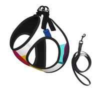 Adjustable Reflective Dog Harness Vest, Breathable Pet Walking Harness With Accessories Leash, Cocktail Glasses Wine Bottles, Secure No-Slip, Escape Proof, Step-in Pet Vest for Puppy, Cats, L