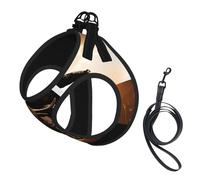 Adjustable Reflective Dog Harness Vest, Breathable Pet Walking Harness With Accessories Leash, cool bull riding Print, Secure No-Slip, Escape Proof, Step-in Pet Vest for Puppy, Cats, L