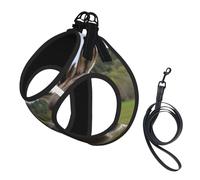 Adjustable Reflective Dog Harness Vest, Breathable Pet Walking Harness With Accessories Leash, Cute Donkeys Print, Secure No-Slip, Escape Proof, Step-in Pet Vest for Puppy, Cats, L