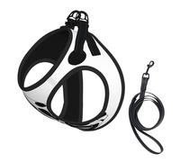 Adjustable Reflective Dog Harness Vest, Breathable Pet Walking Harness With Accessories Leash, Dalmatian Print, Secure No-Slip, Escape Proof, Step-in Pet Vest for Puppy, Cats, L