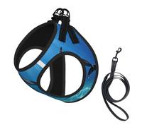 Adjustable Reflective Dog Harness Vest, Breathable Pet Walking Harness With Accessories Leash, Dolphins in the sea Print, Secure No-Slip, Escape Proof, Step-in Pet Vest for Puppy, Cats, M