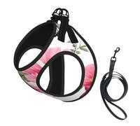Adjustable Reflective Dog Harness Vest, Breathable Pet Walking Harness With Accessories Leash, garden birds flowers, Secure No-Slip, Escape Proof, Step-in Pet Vest Harnesses for Puppy, Cats, L