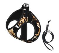 Adjustable Reflective Dog Harness Vest, Breathable Pet Walking Harness With Accessories Leash, German shepherd Print, Secure No-Slip, Escape Proof, Step-in Pet Vest for Puppy, Cats, M