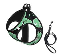 Adjustable Reflective Dog Harness Vest, Breathable Pet Walking Harness With Accessories Leash, Goat Frolic Print, Secure No-Slip, Escape Proof, Step-in Pet Vest for Puppy, Cats, M