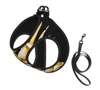 Adjustable Reflective Dog Harness Vest, Breathable Pet Walking Harness With Accessories Leash, Gold Pineapple, Secure No-Slip, Escape Proof, Step-in Pet Vest Harnesses for Puppy, Cats, S