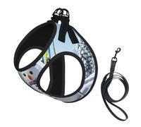 Adjustable Reflective Dog Harness Vest, Breathable Pet Walking Harness With Accessories Leash, Hardworking snowman Print, Secure No-Slip, Escape Proof, Step-in Pet Vest for Puppy, Cats, S