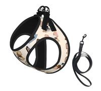 Adjustable Reflective Dog Harness Vest, Breathable Pet Walking Harness With Accessories Leash, I Love French Bulldog Print, Secure No-Slip, Escape Proof, Step-in Pet Vest for Puppy, Cats, S
