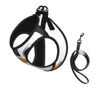Adjustable Reflective Dog Harness Vest, Breathable Pet Walking Harness With Accessories Leash, I Love Penguins Print, Secure No-Slip, Escape Proof, Step-in Pet Vest for Puppy, Cats, M