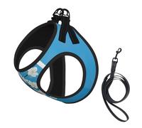 Adjustable Reflective Dog Harness Vest, Breathable Pet Walking Harness With Accessories Leash, Japanese Cherry Flowers, Secure No-Slip, Escape Proof, Step-in Pet Vest Harnesses for Puppy, Cats, M
