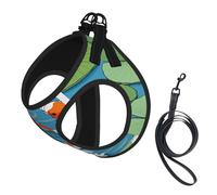 Adjustable Reflective Dog Harness Vest, Breathable Pet Walking Harness With Accessories Leash, Japanese Pretty Koi Fish, Secure No-Slip, Escape Proof, Step-in Pet Vest Harnesses for Puppy, Cats, S