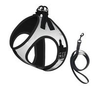 Adjustable Reflective Dog Harness Vest, Breathable Pet Walking Harness With Accessories Leash, London, Secure No-Slip, Escape Proof, Step-in Pet Vest Harnesses for Puppy, Cats, S