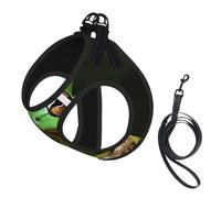 Adjustable Reflective Dog Harness Vest, Breathable Pet Walking Harness With Accessories Leash, Peace Tree Frog Print, Secure No-Slip, Escape Proof, Step-in Pet Vest for Puppy, Cats, S
