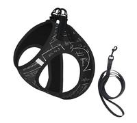 Adjustable Reflective Dog Harness Vest, Breathable Pet Walking Harness With Accessories Leash, Physics Printing Print, Secure No-Slip, Escape Proof, Step-in Pet Vest for Puppy, Cats, S