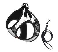 Adjustable Reflective Dog Harness Vest, Breathable Pet Walking Harness With Accessories Leash, Red Phone Booth London Street, Secure No-Slip Escape Proof, Step-in Pet Vest Harnesses for Puppy, Cats, M