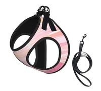 Adjustable Reflective Dog Harness Vest, Breathable Pet Walking Harness With Accessories Leash, Rose Gold Faux Glitter Print, Secure No-Slip, Escape Proof, Step-in Pet Vest for Puppy, Cats, L