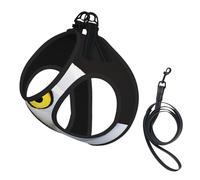 Adjustable Reflective Dog Harness Vest, Breathable Pet Walking Harness With Accessories Leash, Snowy Owl Eyes Print, Secure No-Slip, Escape Proof, Step-in Pet Vest for Puppy, Cats, M