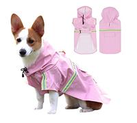 Adjustable Reflective Dog Raincoat with Hood Pocket Rain Jacket for Small Medium Large Dogs