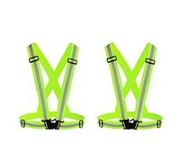 Adjustable Reflective Gear for Running, Walking, Jogging,Cycling,Motorcycle for men women(2PCS,Fluorescent Green)