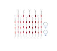 Adjustable Reflective Traffic Cone Bar 4ft-6ft Expandable Telescopic Safety Barrier for Construction & School Zones Heavy-Duty Durable Design (Red 15PCS)