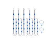 Adjustable Reflective Traffic Cone Bar 4ft-6ft Heavy-Duty Telescopic Road Safety Barrier 30PCS Set for School Zones & Roadwork Blue Expandable Traffic Control