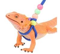 Adjustable Reptile Training Lead Harness Leash Nylon Rope for Lizard Crested Gecko Chameleon Guinea Pig Ferrets Hamster Rats (Blue)