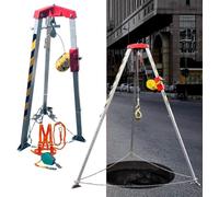 Adjustable Rescue Tripod, Heavy-Duty Fire Safety Equipment, Fall Protection Kit, Industrial Rescue Tripod for Lifting and Recovery Operations