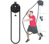 Adjustable Resi Trainer Machine, Endless Rope Trainer, Portable Cable Pulley System, Adjustable Tricep Rope Attachment with 330lb Load Capacity, 30KG Max Resistance for Full Body Workout Black