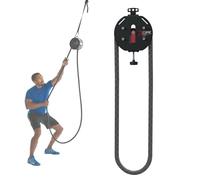 Adjustable Resistance Cable Pulley Machine, Endless Rope Trainer, Premium Nylon Rope for Full-Body Workout at Home or GymRedOne Size