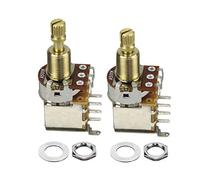 Adjustable Resistor,2PCS A250K/B250K/A500K/B500K Push Push Bounce Switch Potentiometer Audio Taper Pot Short Split Copper Shaft for Electric Guitar Bass Volume/Tone Controls(Short Split Shaft,A500K)